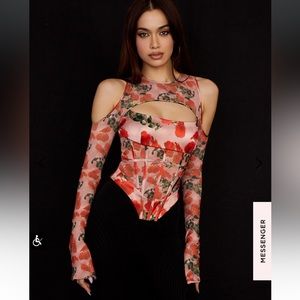 House of CB Rose Print Corset Top